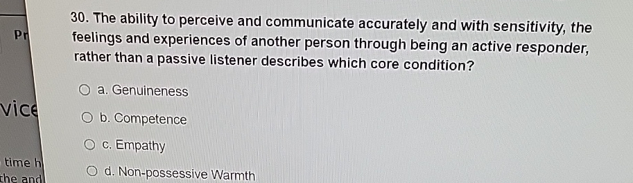 Solved The ability to perceive and communicate accurately | Chegg.com