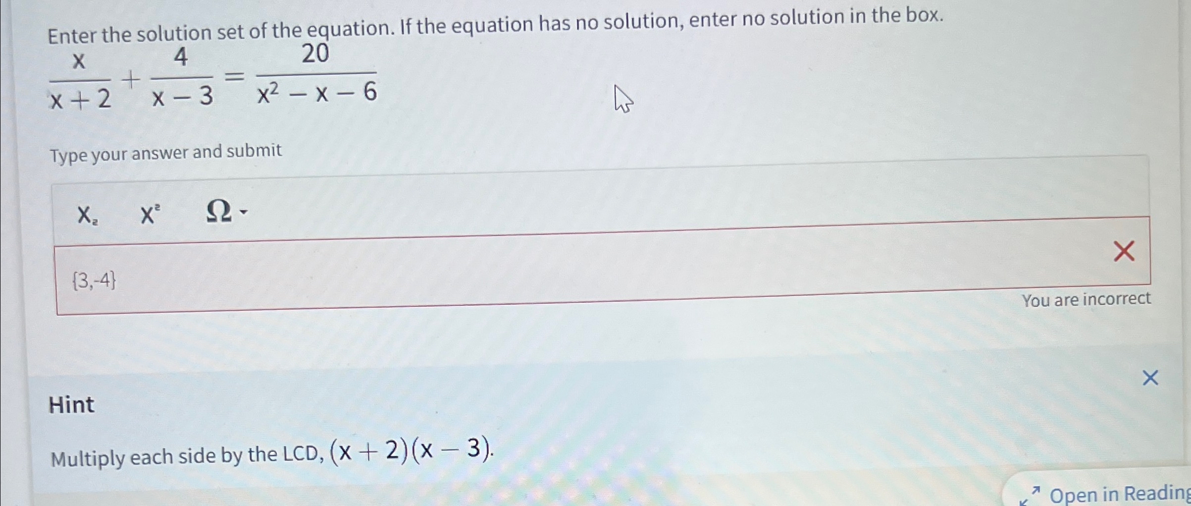 Solved Enter the solution set of the equation. If the | Chegg.com