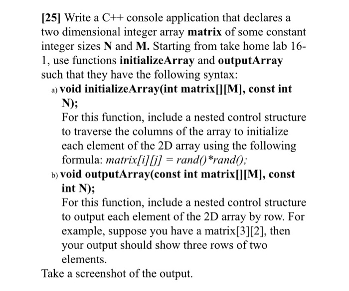 Solved [25 Write a C++ console application that declares a | Chegg.com