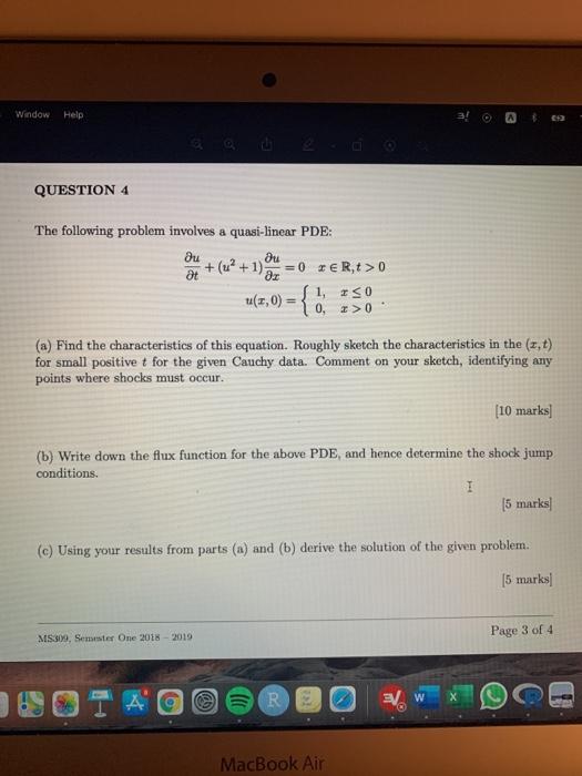 Solved Window Help 32 QUESTION 4 The following problem | Chegg.com