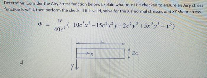 Solved Determine: Consider the Airy Stress function below. | Chegg.com