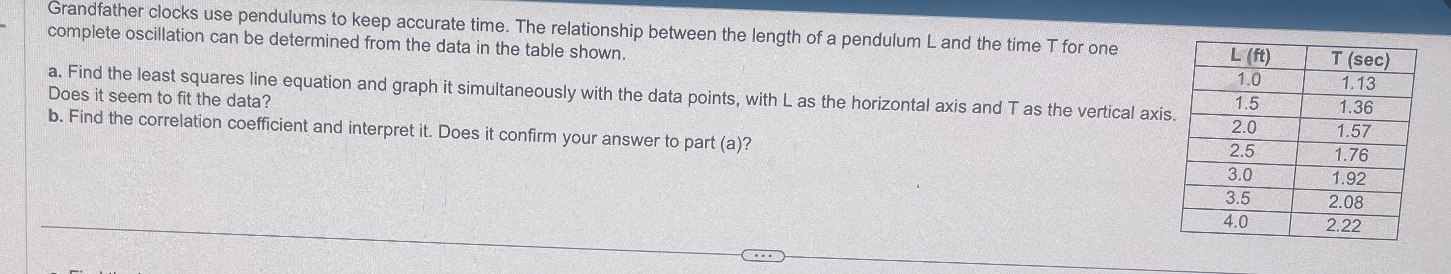 Solved Grandfather clocks use pendulums to keep accurate