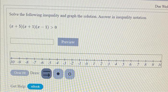 Solved Solve the following inequality and graph the | Chegg.com