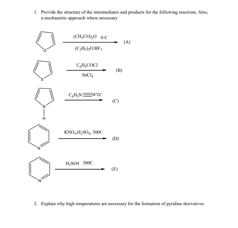 Solved Provide the structure of the intermediates and | Chegg.com