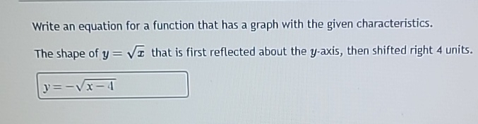 Solved Write an equation for a function that has a graph | Chegg.com
