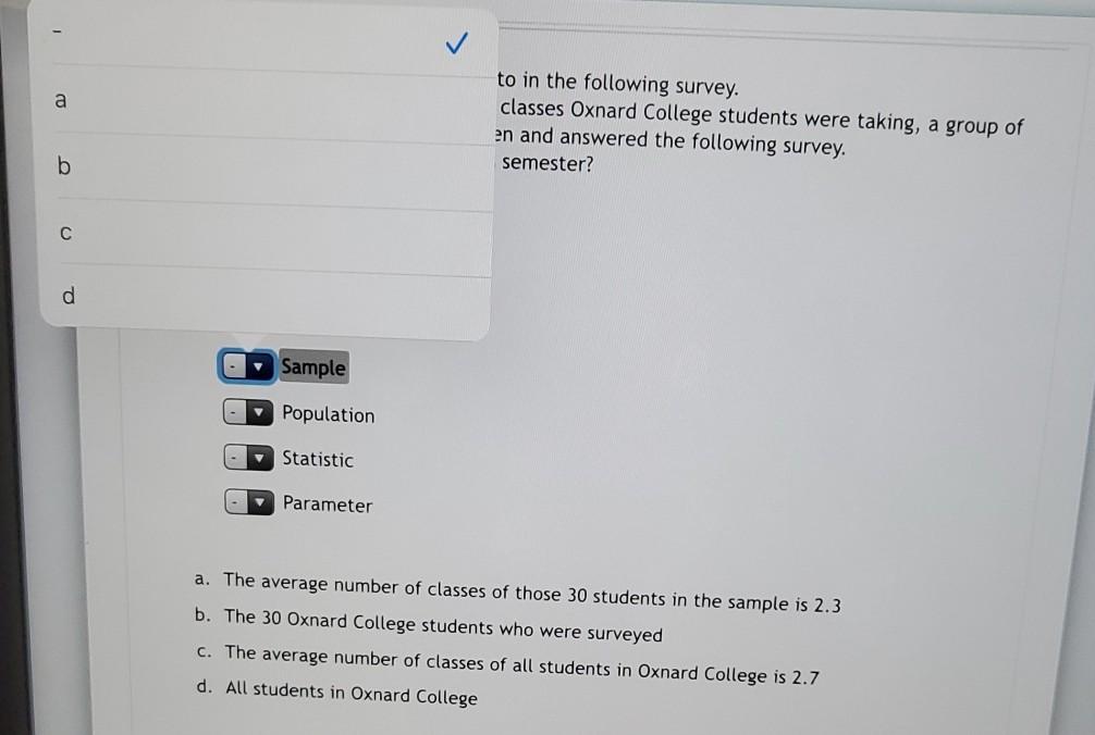 Solved Determine whether the value is a parameter or | Chegg.com