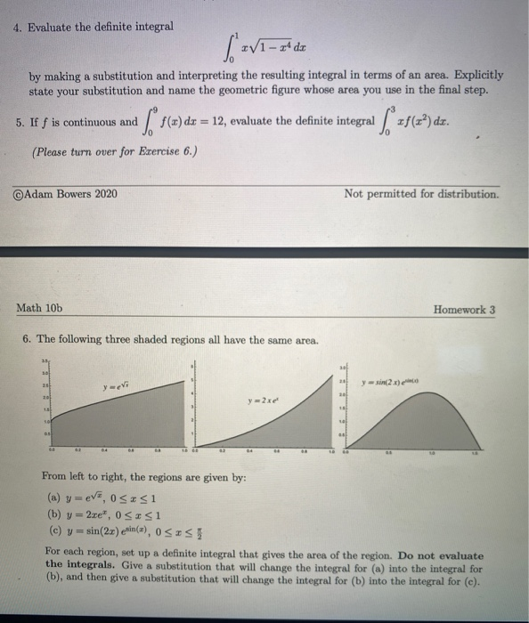 Solved 4 Evaluate The Definite Integral 8 1 Zª Da By Chegg Com