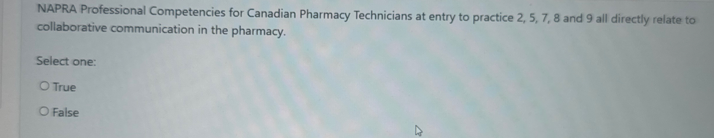 Solved NAPRA Professional Competencies for Canadian Pharmacy | Chegg.com