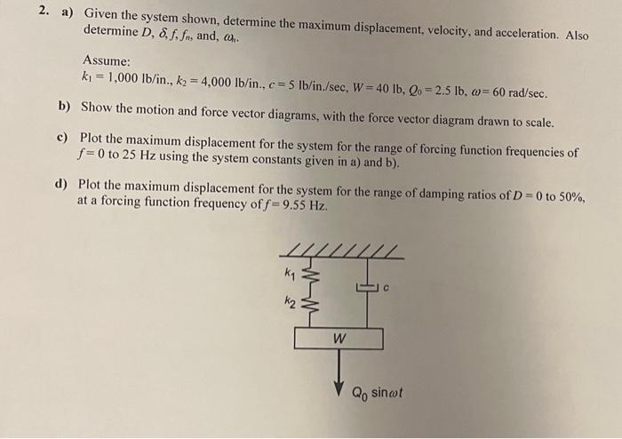 Solved 2. a) Given the system shown, determine the maximum | Chegg.com