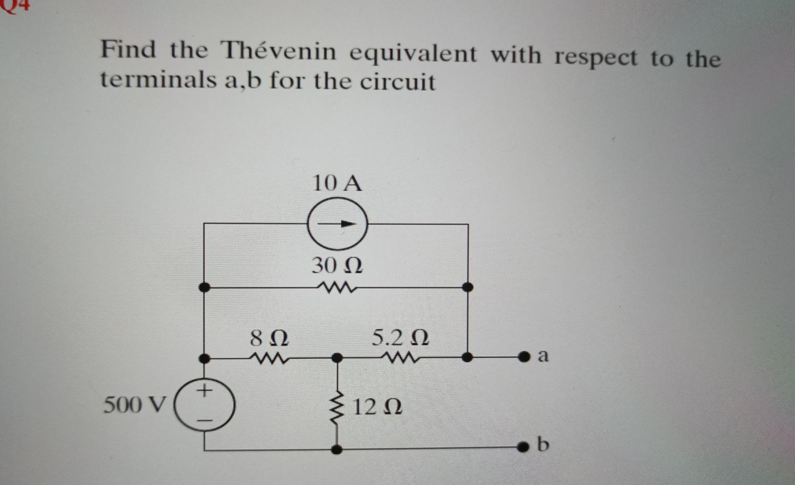 Solved Find The Thévenin Equivalent With Respect To The | Chegg.com