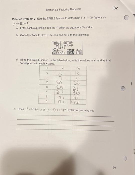 ali did his homework at school with a graphing calculator