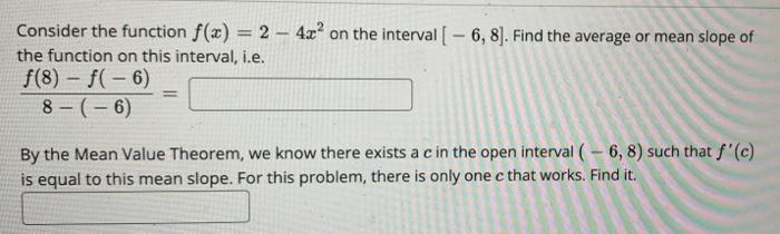 Solved Consider the function f(x) = 2x³-4x on the interval | Chegg.com