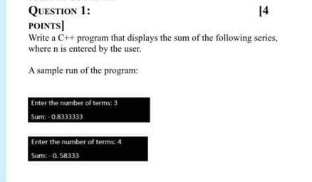 Solved QUESTION 1: POINTS) Write a CH+ program that displays | Chegg.com