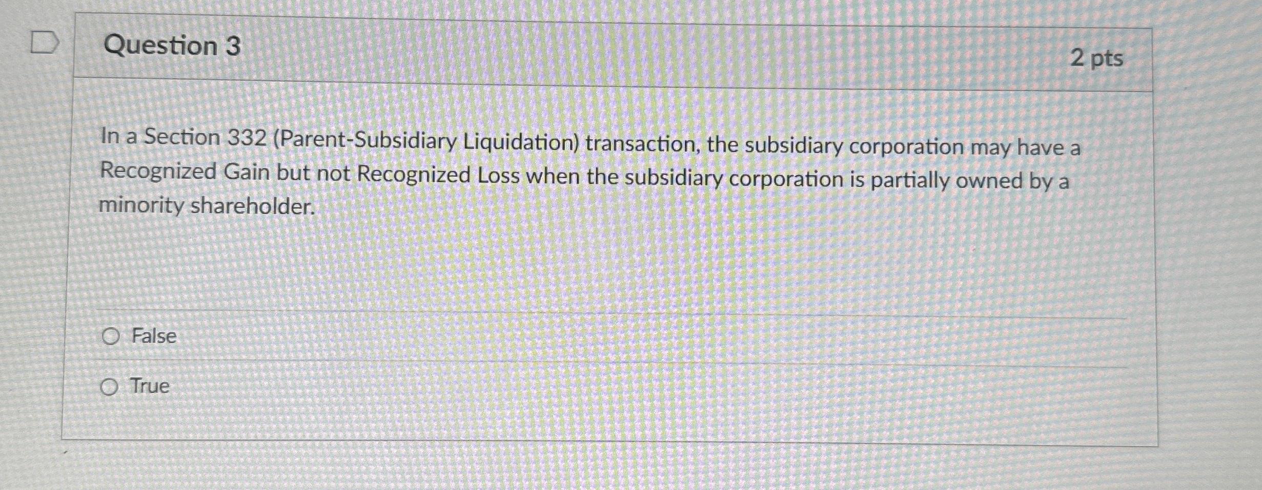 Solved Question 32 ﻿ptsIn a Section 332 (Parent-Subsidiary | Chegg.com