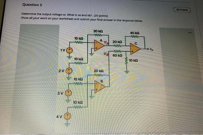 Solved determine output voltage vo. what is va and vbIf your | Chegg.com
