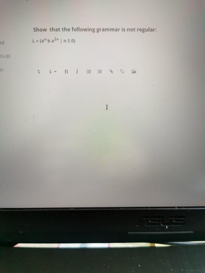 Solved Show that the following grammar is not regular: L = | Chegg.com