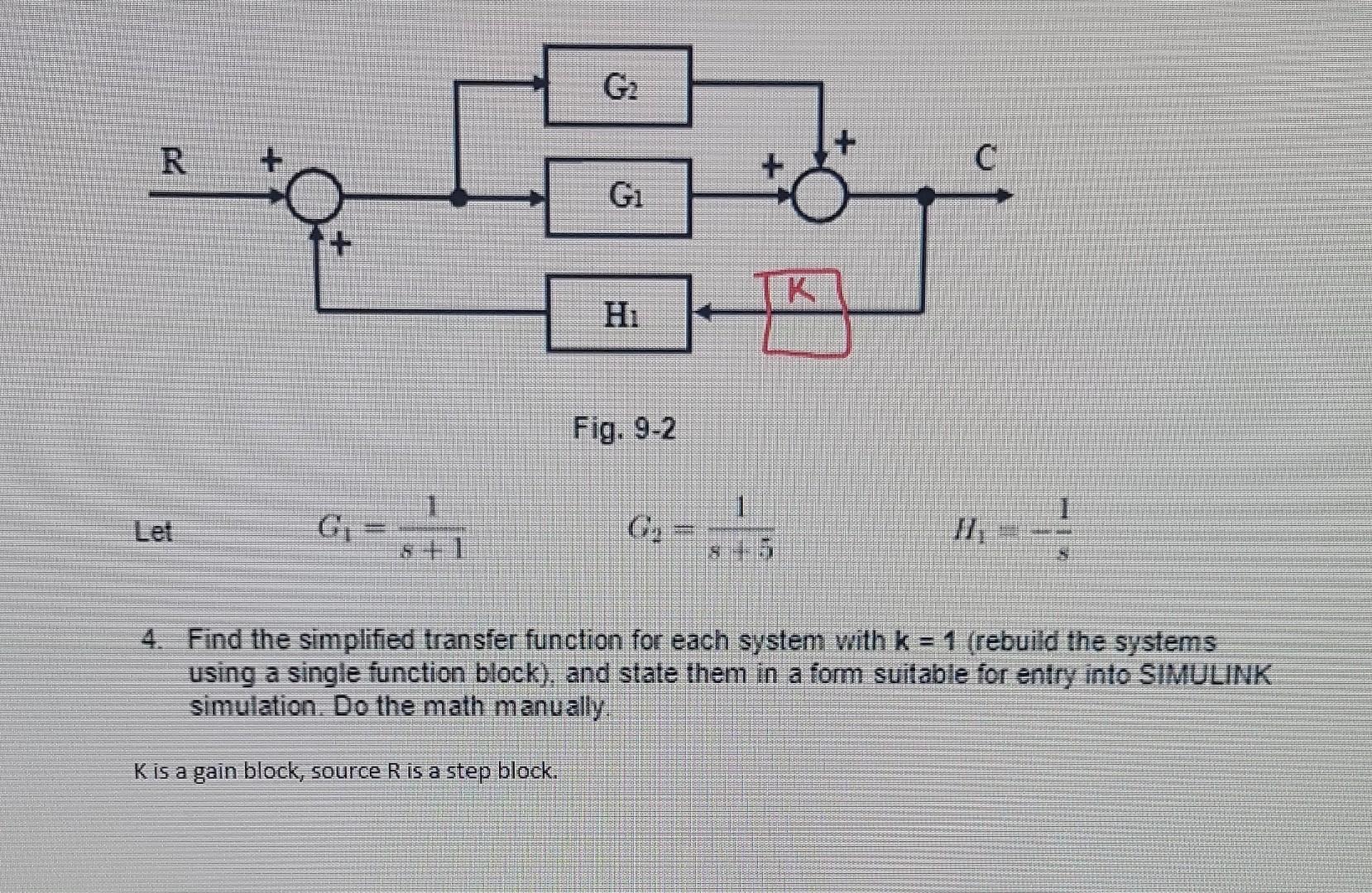 Solved 4. Find the simplified transfer function for each | Chegg.com