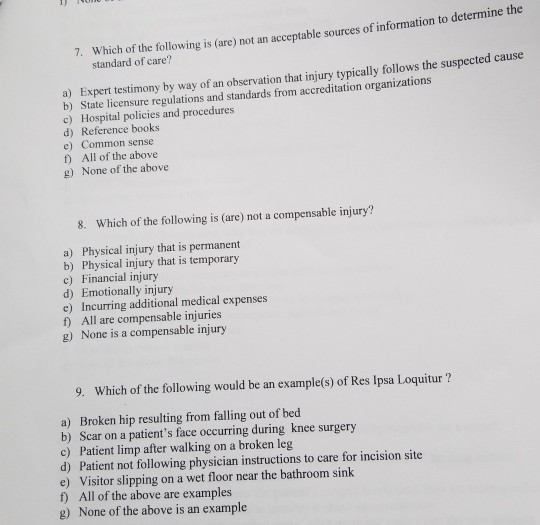 Solved 7. Which of the following is (are) not an acceptable | Chegg.com