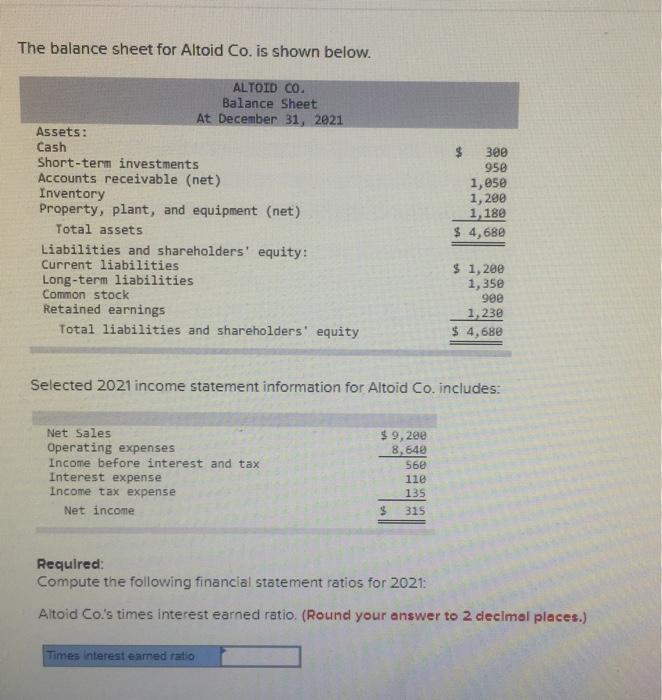 solved-the-balance-sheet-for-altoid-co-is-shown-below-chegg