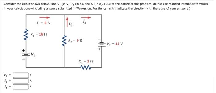 Solved Consider the circuit shown below. Find V, (in V), 12 | Chegg.com