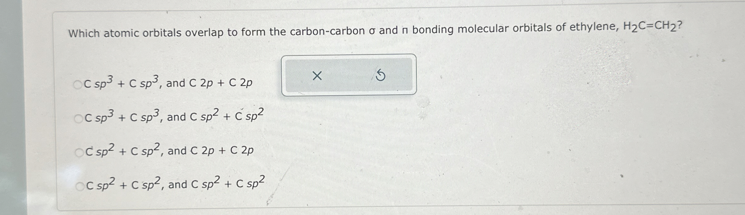 Solved Which atomic orbitals overlap to form the | Chegg.com
