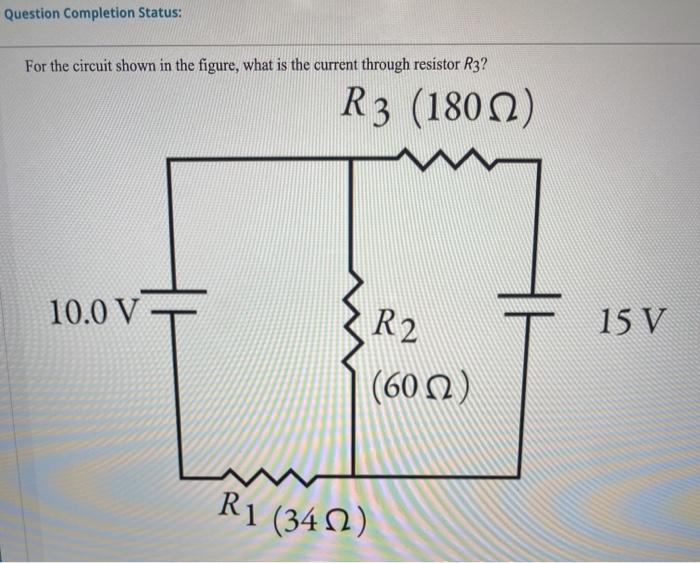 Solved Question Completion Status: For the circuit shown in | Chegg.com