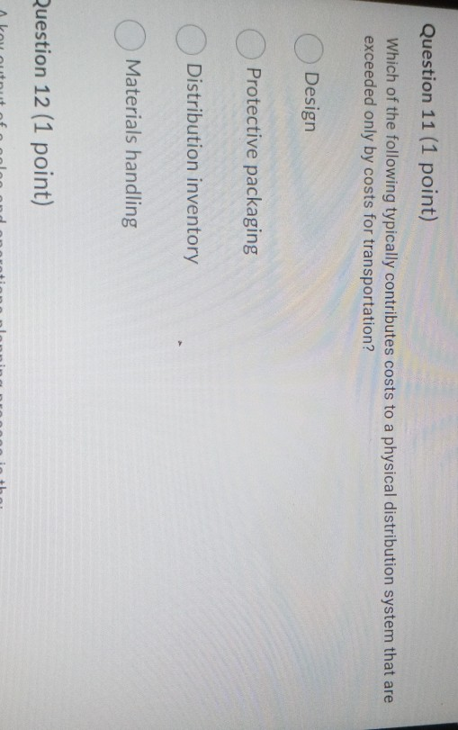 Solved Question 11 (1 point) Which of the following | Chegg.com
