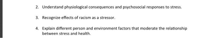 Solved 2. Understand Physiological Consequences And | Chegg.com