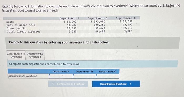 Solved Use The Following Information To Compute Each | Chegg.com