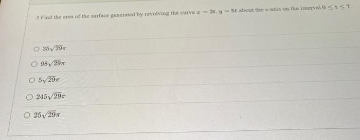 Solved 3. Find the area of the surfice generated by | Chegg.com