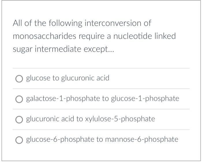 Solved All of the following interconversion of | Chegg.com