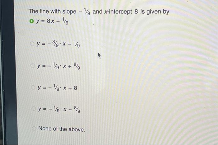 find the slope of the line y 8 1 3 x 11