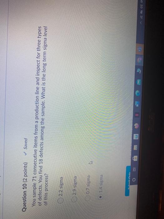 Solved Question 10 (2 points) Saved You sample 71 | Chegg.com