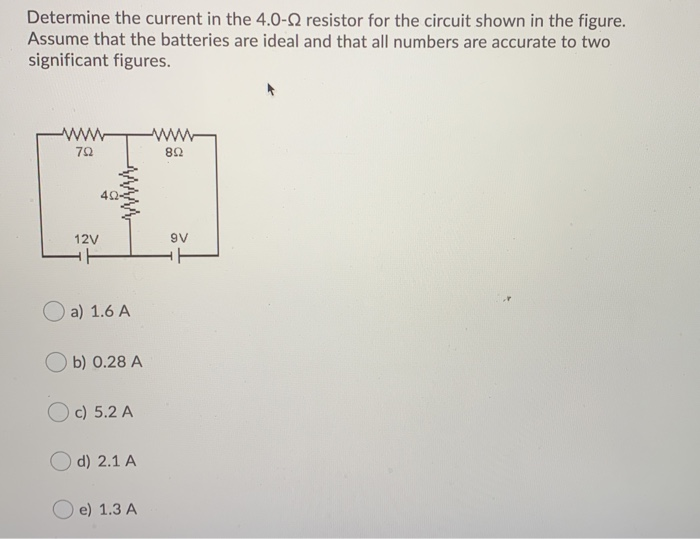 Solved What is the total current in the circuit shown in the | Chegg.com