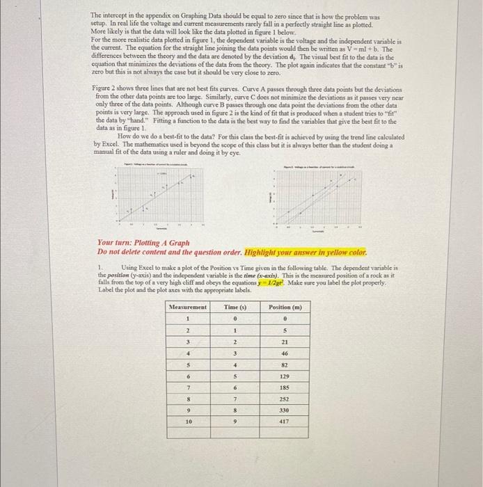 Solved Lab 1 - Graphing Your name: Read the assignment | Chegg.com