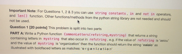 Solved Important Note: For Questions 1, 2 & 3 you can use | Chegg.com