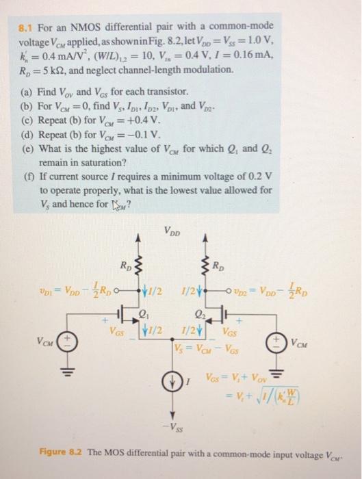 solved-8-1-for-an-nmos-differential-pair-with-a-common-mode-chegg