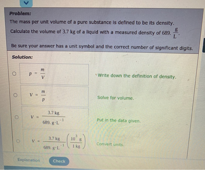 solved-problem-the-mass-per-unit-volume-of-a-pure-substance-chegg