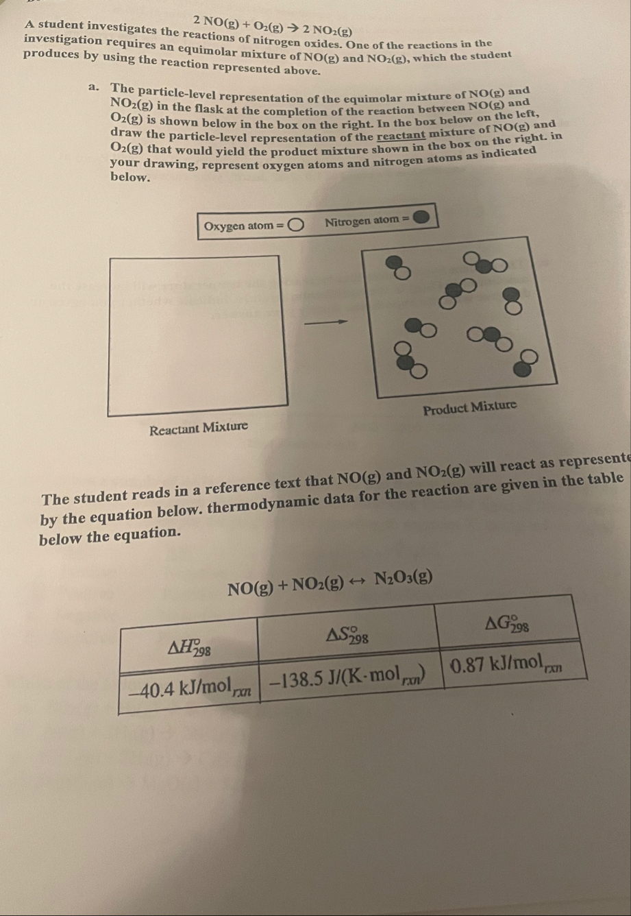 Solved 2NO(g)+O2(g)→2NO2(g)A student investigates the | Chegg.com