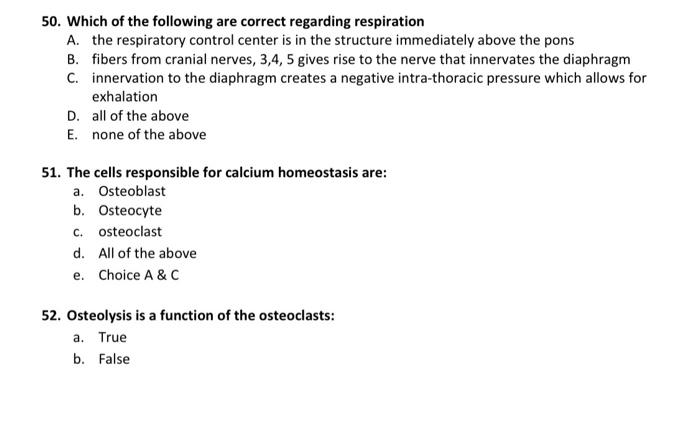 Solved 50. Which of the following are correct regarding | Chegg.com