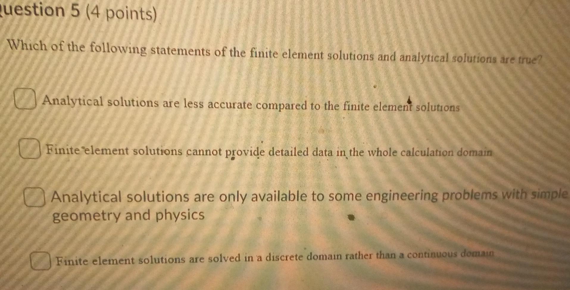 Solved Question 5 (4 points) Which of the following | Chegg.com