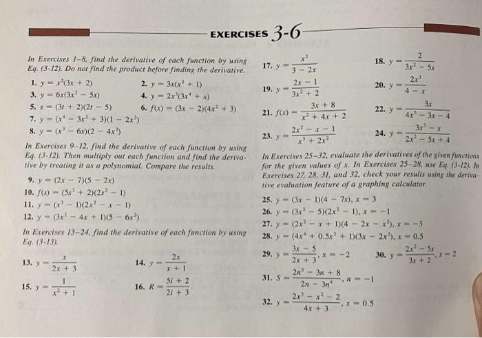 Solved Do the following problems in Exercise 3-6, p 98-99 of | Chegg.com