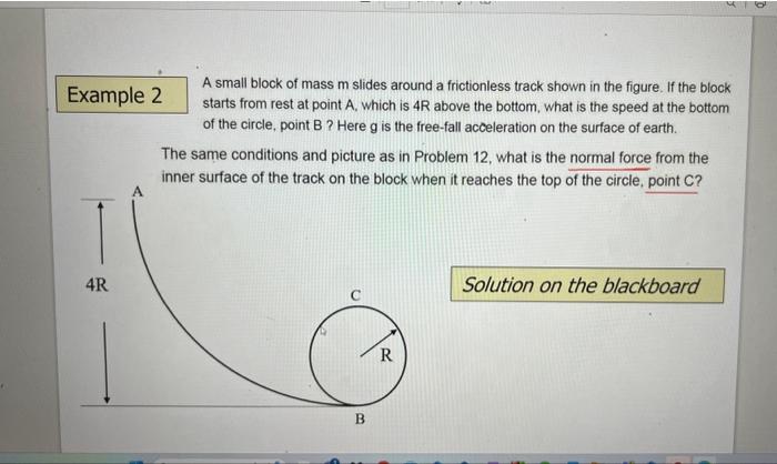 Solved A Small Block Of Mass M Slides Around A Frictionless | Chegg.com