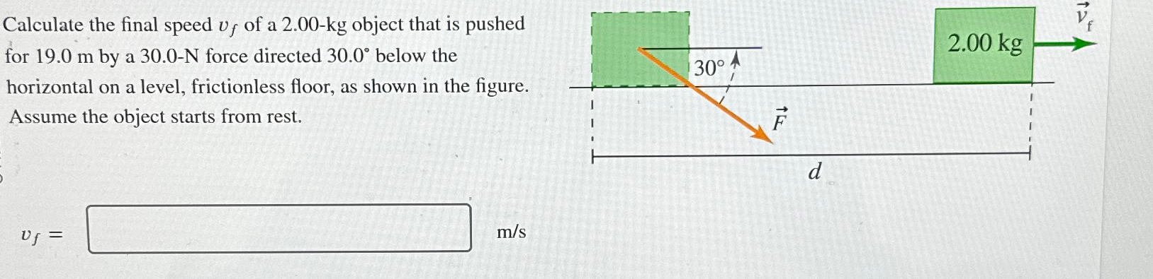 Solved Calculate The Final Speed Vf Of A Kg Object Chegg Com