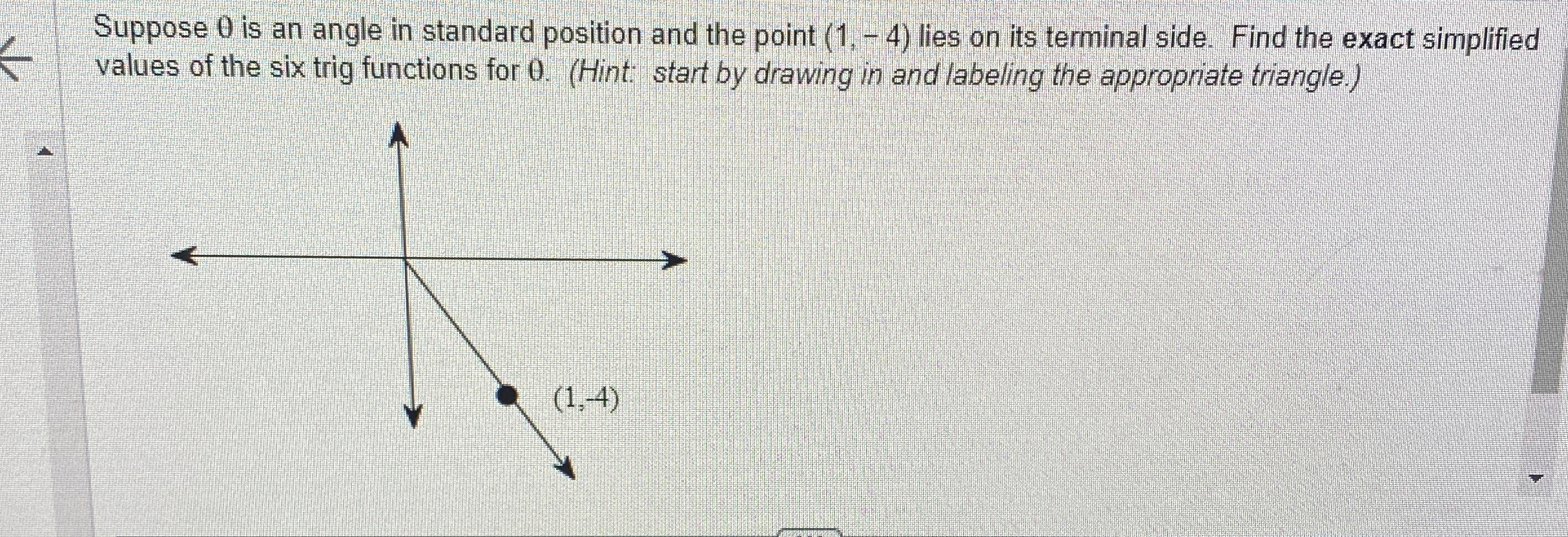 Solved Suppose θ ﻿is an angle in standard position and the | Chegg.com