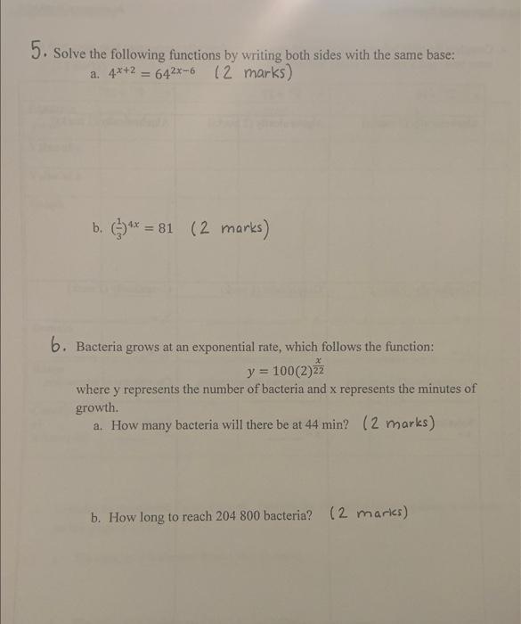 Solved 5. Solve the following functions by writing both | Chegg.com