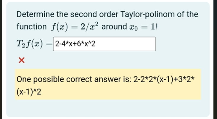 Solved Determine The Second Order Taylor Polinom Of