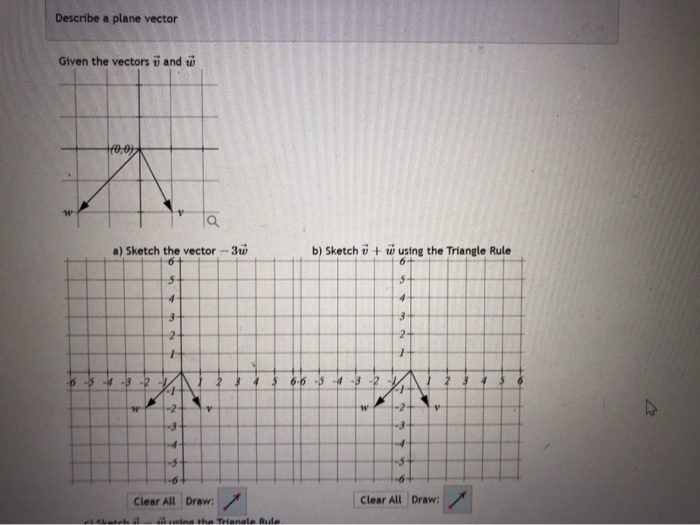 Solved Describe A Plane Vector Given The Vectors U And W Chegg Com