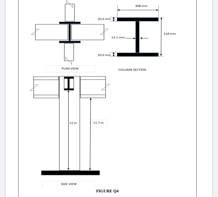 Solved Figure Q4 shows a steel column that pinned on top and | Chegg.com