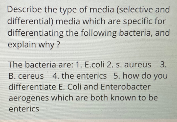 Which Of The Following Describe Selective Media